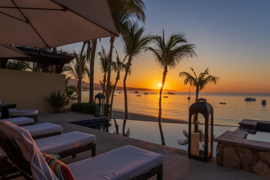 Los Cabos Las Tunas The Nacuii Residence is a refined luxury home crafted to exceed the expectations of even the most discerning buyer. Nestled on a generous and private 3,000 m² lot (0.73 acres), it's just a short, effortless stroll to the untouched, sandy shores of Las Tunas — perfect for enjoying the serene coastal landscape and dramatic sunsets. The home offers a thoughtful layout with 3 spacious bedrooms, a separate studio, a cozy TV lounge, and 6 full bathrooms, including two principal suites, a guest room, a detached studio, and a dedicated media or family room. Expansive sliding glass doors invite natural light throughout the interiors while showcasing tranquil garden – 10, Hacienda Villa, Cabo San Lucas, Cabo San Lucas, BS