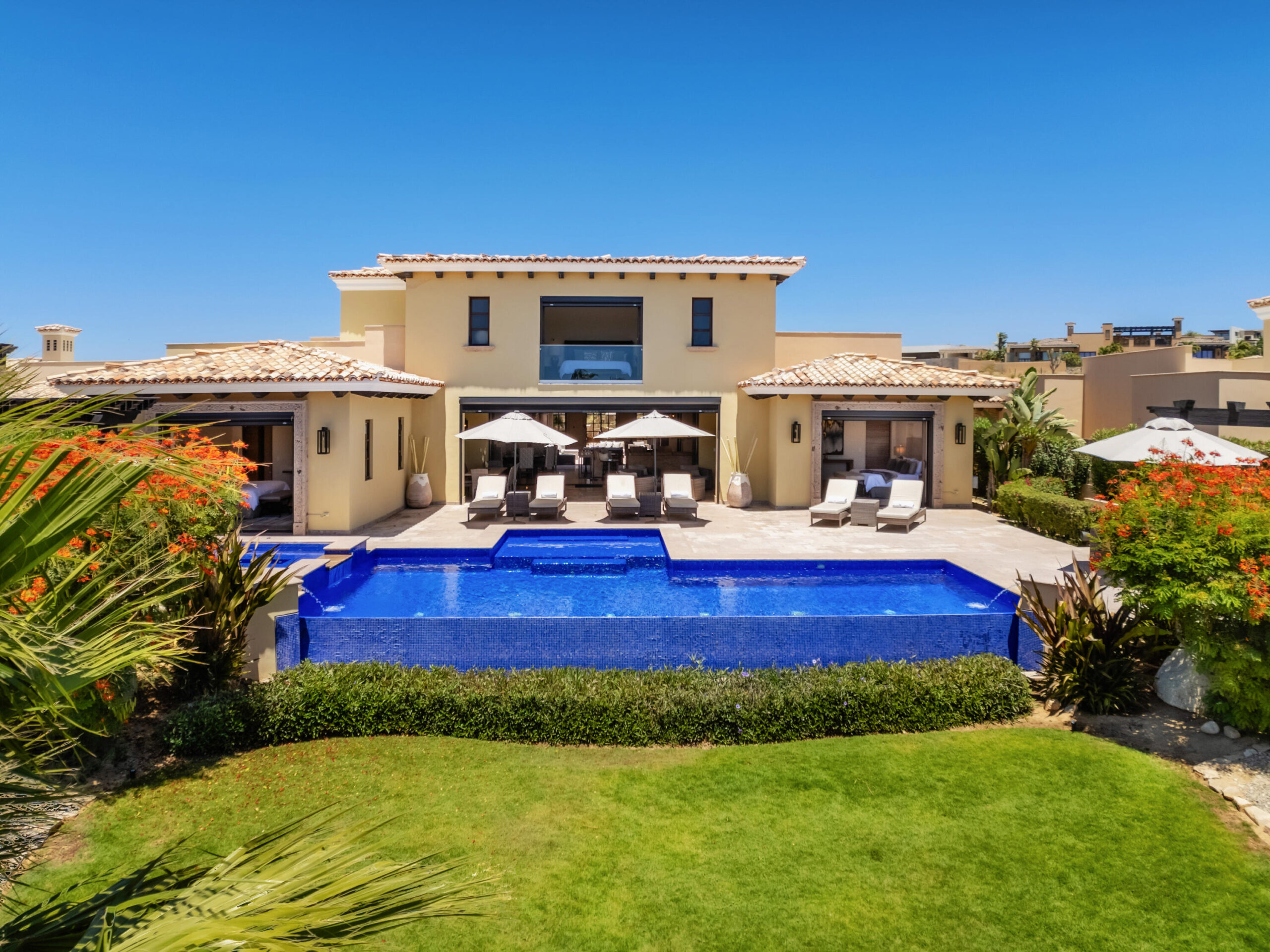 Los Cabos Section 1- Las Colinas A striking contemporary estate set atop the coveted Colinas hillside in Querencia, this new construction residence captures sweeping for sale